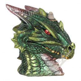 Large green dragon head backflow incense burner