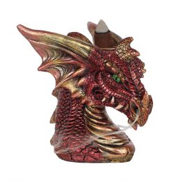 Small red dragon backflow incense burner