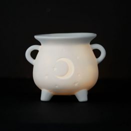 White mystical moon cauldron oil burner 3