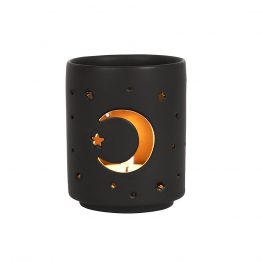 3110Small black mystical moon cut out tealight holder