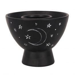 3110Black moon & stars terracotta smudge bowl