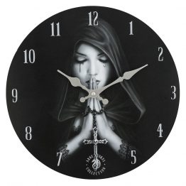 Gothic prayer wall clock by Anne Stokes