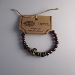 Bronze skull bloodstone bracelet