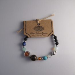 Lava stone silver solar system bracelet